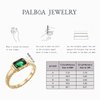 PALBOA Gold Emerald Rings Gold Rings for Women Dainty Green Rings Cut Emerald Gemstones CZ Non Tarnish Gold Rings 14K Gold Plated Rings for Women Band Size 8
