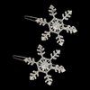 Snowflake Head Piece Rhinestone Hair Clips Bobby Pins for Women Girls Silver Crystal Hair Barrettes for Bride Wedding Bridal Hair Accessories 2pcs