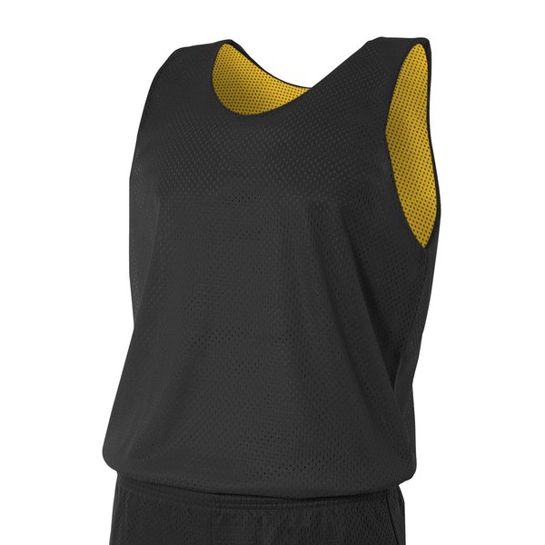 A4 Men’s Reversible Mesh Tank Top | Cooling Dry Wick Shirt | High-Performance Moisture-Wicking Sleeveless Tee | Multisport Active Wear | Gym, Workout, Sports, & Running Top | Black/Gold