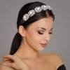 Woeoe African Beaded Hair Band Crystal Wide Padded Headbands Rhinestone No Slip Hair Hoops Party Festival Hair Accessories for Women Girls(Pack of 2)