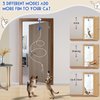 Kezlume Cat Toy Interactive for Indoor Cats, Smart USB Rechargeable Door Hanging Automatic Retractable Kitten Toys, Teaser Electronic Self Play Feather Cat String Toys Attached with 3 Catnip Mice Blue