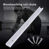 1 Piece 400mm Aluminum Alloy T Track, T Slot Track with 4Pcs Self Taping Screws for Woodworking Router Table Saw