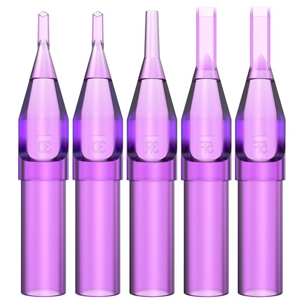 ITATOO 100 Pcs Tattoo Tips Disposable Tattoo Tips Tubes for 3RL 5RL 3RS 5RS 7RL 7RS 9RL 9RS 5MG 7MG 9MG Tattoo Needles Round Diamond Flat/Magnum Sterilize Plastic Tattoo Tips