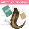 GOO GOO Tape in Hair Extensions Chocolate Brown to Caramel Blonde Real Human Hair Extensions Seamless Straight Human Hair Extensions 50g 20pcs 14inch