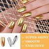 2 Pcs Gold Silver Chrome Nail Powder,Nail Art Mirror Glitter Effect Highly Pigmented Dust Metallic Holographic Mirror Nail Art Makeup Powders Chrome with Sponge Applicators