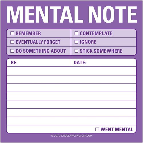 8-Pack Knock Knock Mental Note Sticky Notes, to Do List Notepads, 3 x 3-inches Each