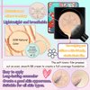 Air Cushion CC Cream Mushroom Head Foundation,Waterproof Long Lasting Loose Setting Powder,Moisturizing BB Cream Liquid Foundation Makeup Primer Concealer Base with Makeup Sponge（4PCS）