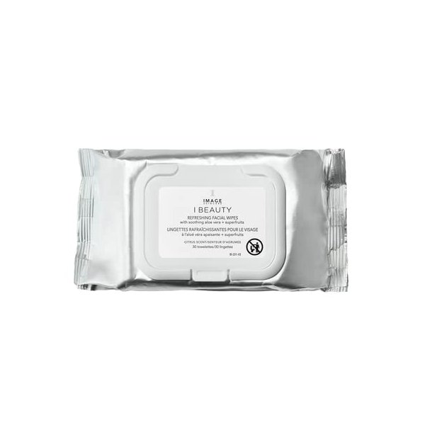 IMAGE Skincare I BEAUTY Refreshing Facial Cleansing Wipes, Effectively Cleanse and Remove Makeup with Cucumber and Aloe Vera, 30 Count