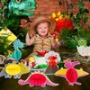 Mocoosy 12 Pack Dinosaur Party Honeycomb Centerpieces for Table Decorations, Little Dinosaur Center Piece Table Topper Signs for Kids T-Rex Dinosaur Theme Birthday Party Supplies Baby Shower Decor