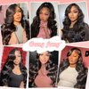 Gongfang 13x6 Lace Front Wigs Human Hair Body Wave Lace Front Wigs Human Hair Pre Plucked 200 Density HD Lace Frontal Wigs Human Hair for Women With Baby Hair Natural Black 26 Inch