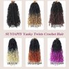 SUYIAPIY Yanky Twist Crochet Hair Bohemian Spring Twists Hair Senegalese Twist Crochet Hair with Curls Synthetic Marlybob Crochet Braids Hair Extensions for Black Women (1B/33#, 10 inch)