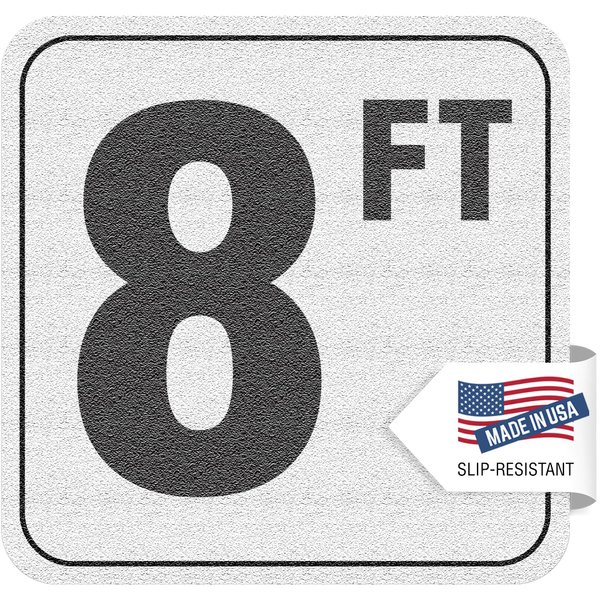 Aquatic Custom Tile, 8FT Pool Depth Markers, 6x6 Inches Vinyl Pool Stickers, Swimming Pool Number Markers, Pool Safety Signage, Adhesive Pool Depth Markers Stickers for Decks, Made in USA