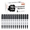 Shuttle Art Permanent Markers, 70 Pack Black Permanent Marker set,Fine Point, Works on Plastic,Wood,Stone,Metal and Glass for Doodling, Marking