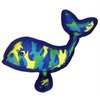 Pet Lou Squeeze Me Glamorous Sea Warrior Camouflage Whale Dog Toy, Blue