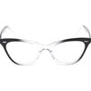 Incredible Bargains The Laura Vintage Cat Eye Reading Glasses for Women +3.00 Black Clear Fade