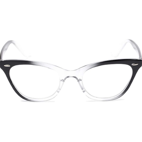 Incredible Bargains The Laura Vintage Cat Eye Reading Glasses for Women +3.00 Black Clear Fade