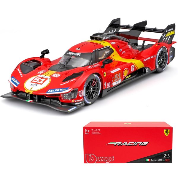 Bburago - 1/43 Ferrari Racing 499P LMH #51 - New 2024 Alloy Racing Rally Car Kid and Adult Die Cast Luxury Vehicles Collectible Model