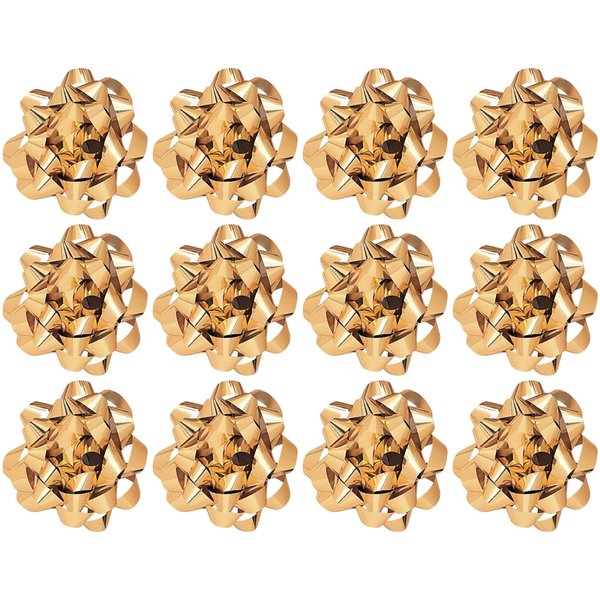 The Gift Wrap Company Decorative Confetti Bows, Medium, Gold Metallic