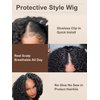 UNICE EasiContour V Part Wigs Human Hair Jerry Curly Glueless Wigs Human Hair Clip in Vpart Wig Minimal Leave Out Upgrade U Part Human Hair Wig Beginner Friendly 18 inch