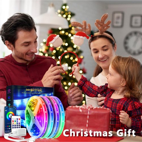 DAYBETTER Led Strip Lights 200ft (4 Rolls of 50ft) Ultra Long Smart Light Strips with App Voice Control Remote, RGB Music Sync Color Changing Lights for Bedroom, Kitchen, Party,Home Decoration