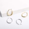 Silver Oval Hoop Earrings for Women Hypoallergenic Medium Sterling Silver Teardrop Oval Hoop Earrings