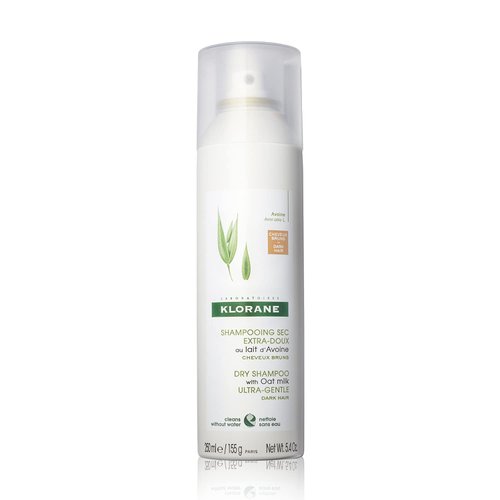 Klorane Dry Shampoo with Oat Milk, For Dark Hair, Natural Tint, All Hair Types, Paraben & Sulfate-Free, Jumbo Size, 5.4 oz.