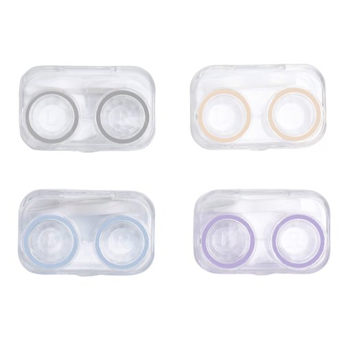 Othirls 4 PCS Contact Lens Cases, Colorful Contact Lens Container Holder, Outdoor Portable Mini Contact Lens Soak Storage Kit for Travel & Home