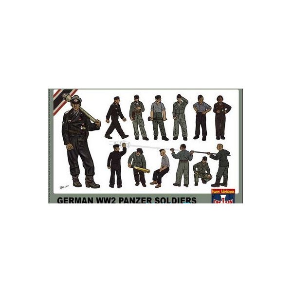 Orion Plastic Model Figures WWII German Panzer Soldiers, Set 2 1/72 72047
