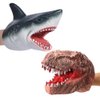 Odowalker Hand Puppet Dinosaur and Shark Hand Puppet Toys Battle Dinosaur Head Glove Rubber Shark Hand Puppets for Kids(2 PCS)