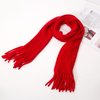 BEARUN Kids Knit Scarf Winter Fashion Solid Color Toddler Baby Scarves Neck Warmer Tassel Scarf for Boys Girls Red