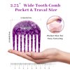 Foretic 2 Pcs Handmade Bright Violet Wide Tooth Comb for Curly Hair - Small, Professional Hair Detangling Comb for Wet and Dry Hair, Suitable for Long and Short Hair - 3.14 Inches