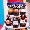 Rsstarxi 24 Pack 2nd Birthday Mouse Inspired Cupcake Toppers, Second Birthday Party Decorations Red Bow Two Oldes Mini Cupcake Picks for Baby Shower 2nd Birthday Party Cake Decorations