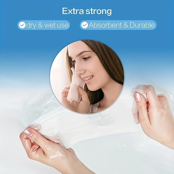 (5 PCS) Pack Disposable Face Towel, Facial Towel Suitable For Sensitive Skin, Cleansing Towel, Non-woven Fabric Dry & Wet Soft Face Wipes Beach Vacation Essentials