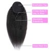 Kinky Straight Ponytail Extensions Human Hair Wrap Drawstring Adjustable Clip In Pony Tail Yaki Curl Natural Black (24")