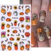 6Sheets Fall Nail Art Stickers 3D Self Adhesive Autumn Pumpkins Fallen Leaves Nail Design Fall Flower Nail Decals Thanksgiving Theme Nail Art Supplies for Women Manicure Decoration Accessories