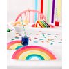 Talking Tables RAIN Happy Birthday Rainbow Shaped Plates Party Decorations, Pack of 12, Width 24cm, 9", Gold Foil and Mixed Colors