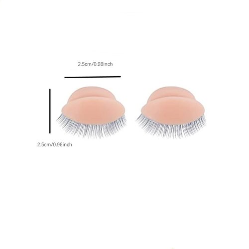 Replacement Eyelids, 3 Pairs Mannequin Head Removable Realistic Eyelids, Replacement Eyelids for Mannequin Head for Eyelash Training Practice Makeup Eyelash Extensions