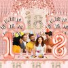 18th Birthday Decorations for Girls 152PCS Rose Gold 18th Birthday Party Supplies Includes Happy 18th Birthday Banner Balloons Tablecloth Plates Napkins Tableware Set for 18 Year Old Birthday Decor