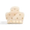 Kitsch Recycled Plastic Rhinestone Medium Puffy Claw Clip 1pc- Ivory