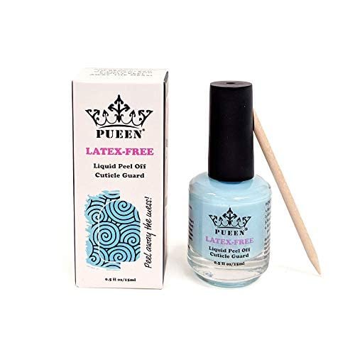 PUEEN New Latex free, Liquid Tape Peel Off Cuticle Guard Skin Barrier Protector Nail Art, Odor Free 15ml, Blue - BH000929