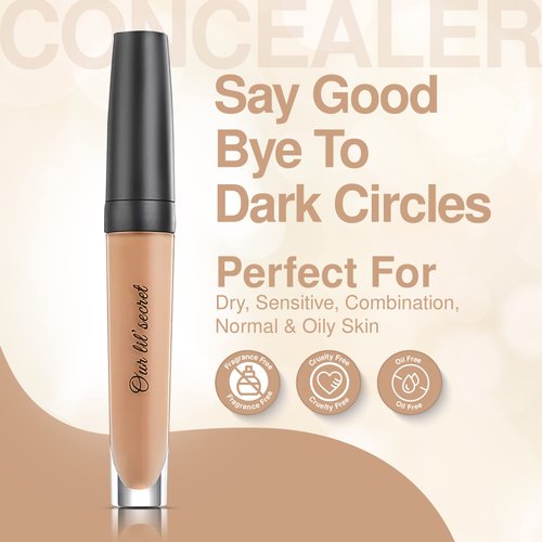 Frankie Rose Cosmetics Lil Secret Full Coverage Concealer, Neutral, Cream, 9 Flattering Tones