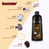 KINGMING Dark Brown 3 in 1 Hair Dye Shampoo for Gray Coverage, Herbal Ingredients for Men and Women, 500ml (Dark Brown)