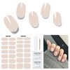 DUKASOU Semi Cured Gel Nail Strips, Pink 28 PCS Solid Color Gel Nail Strips Works with UV Light, Salon Quality Gel Nail Stickers Full Nail Wraps