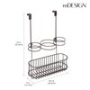 mDesign Steel Over Cabinet Door Hair Care, Hot Styling Tool Organizer Storage Basket for Hair Dryer, Flat Irons, Curling Wands, Straighteners, Space Saving, 3 Sections, Concerto Collection, Bronze
