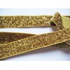 YYCRAFT 5 Yards Glitter 5/8" Elastic Ribbon for Hair Ties Headbands (Gold)