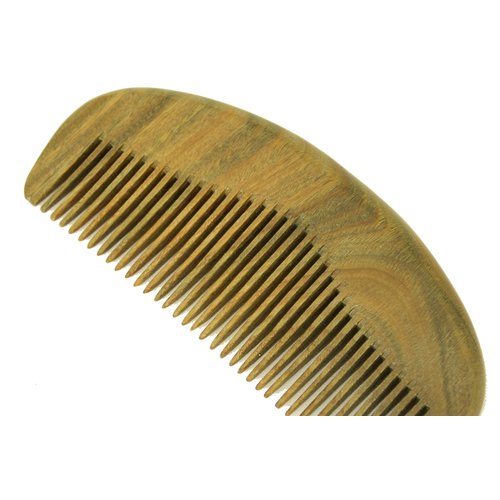 Wooden Comb Pocket Comb Handmade Medium Tooth Green Sandalwood Hair Comb - WC004