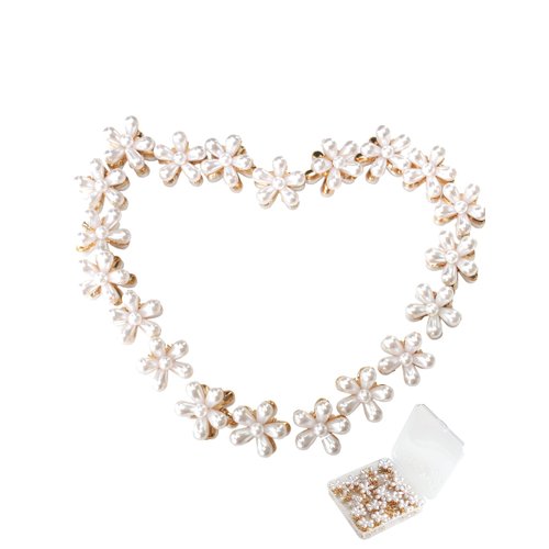 20 Pcs Flower Hair Claw Clips, Multi-color Mini Small Cute Clips Decorative Hair Styling Accessories for Girls and Women Birthday Gifts with Container (20 pearl)