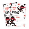 LWBEO 20 Birthday Invitation Cards With Envelopes， Happy Birthday Celebration Invitation for Boys or Girls,Ninja Boys Warrior Party Birthday Party Supplies -A43