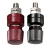 1/4" Copper Battery Terminal Stud Connector, Ampper M6 Remote Battery Binding Post Junction Post Block Terminal Kit, Pack of 2 (Red and Black)