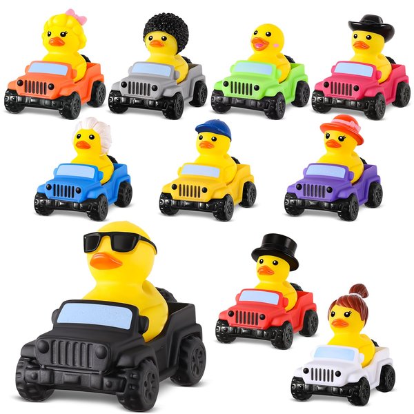 40 Pcs Jeep Ducks Rubber Ducks, 2.8 Inch Jeep Ducks for Ducking, 20 Rubber Ducks Assortment with 20 Jeeps, Stocking Stuffers for Kids Christmas Party Favors, Baby Bath Toy Birthdays Gifts